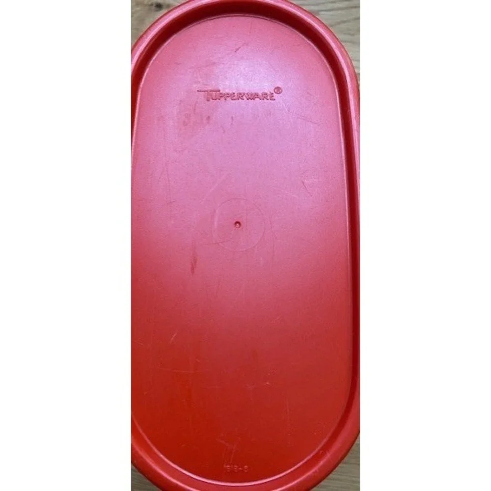 Tupperware Modular Mates Oval Containers Set 2 Red Brown Good 1616-2 1616-8